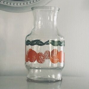 Vtg Anchor Hocking Orange Juice Pitcher Carafe, Glass Orange Slices 56 oz No Lid